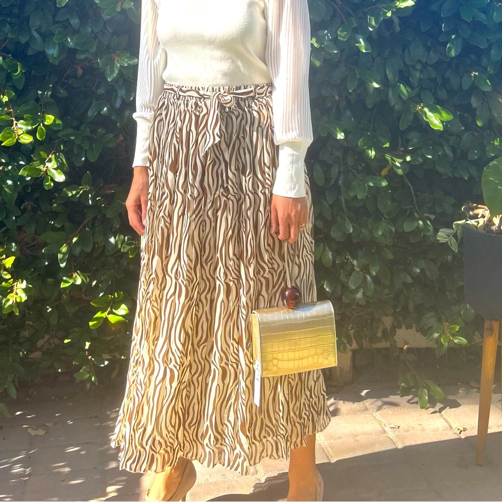 Animal Print pleated  Skirt
